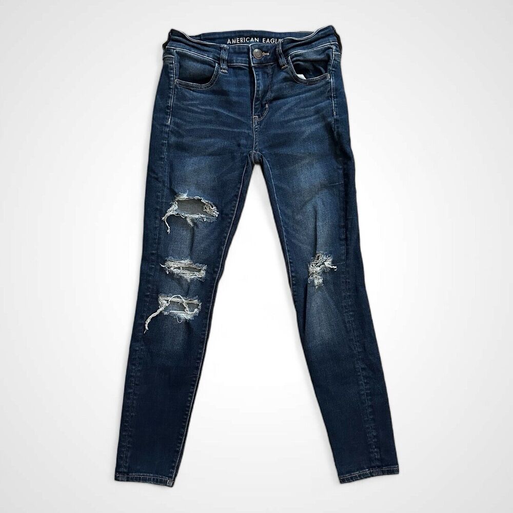 American Eagle Size 4 High Rise Jegging Jeans Blue Denim Stretchy